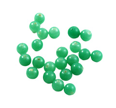 Green Jade Glass Round Beads 6mm - Vintage