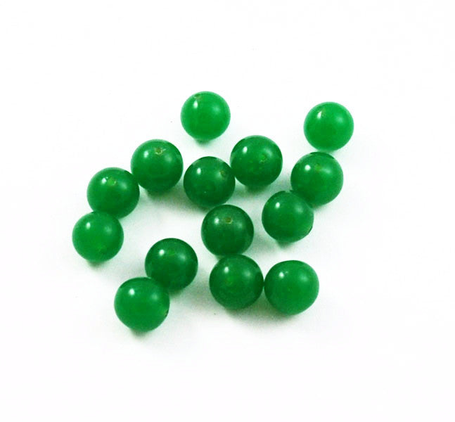 Jade Green Glass Round Beads 9mm 