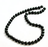 Dark Green Serpentine Round Beads- New Jade Vintage
