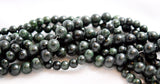 Dark Green Serpentine Round Beads- New Jade Vintage