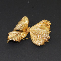 Henkel and Grosse Gold Bow Brooch Vintage