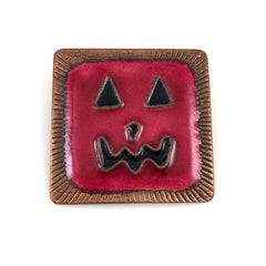 Vintage Halloween Jack-O-Lantern Enamel Brooch Holiday
