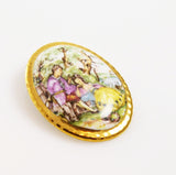 Harleigh Fine China Painted Brooch English