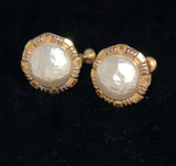 Miriam Haskell Pearl and Gold Earrings Clip On