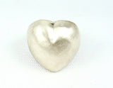 Brushed Silver Domed Heart Ring 6