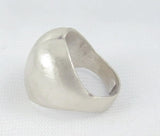 Brushed Silver Domed Heart Ring 6