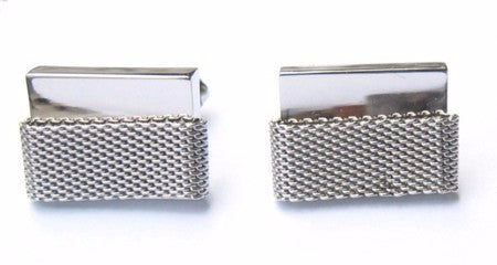 Hickok cuff links in a modern silver tone design