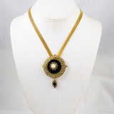 Hobe Rhinestone & Gold Necklace Signed