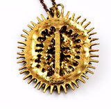 Back of Hollycraft Gold Starburst Pendant Necklace Vintage