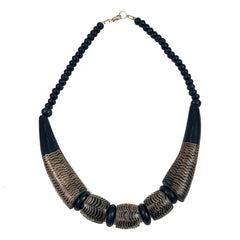 Carved Horn Collar Necklace Vintage