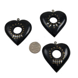 Black Horn Open Heart Pendants