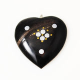 Black Horn Heart Pendants