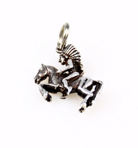 Sterling Silver Native American Horse Rider Charm