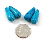 Turquoise Howlite (Magnesite) Teardrop Pendants