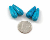 Turquoise Howlite (Magnesite) Teardrop Pendants
