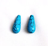 Turquoise Howlite (Magnesite) Teardrop Pendants