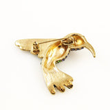 Rhinestone & Enamel Hummingbird Brooch Vintage