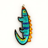 Lizard Enamel Pendant Iguana