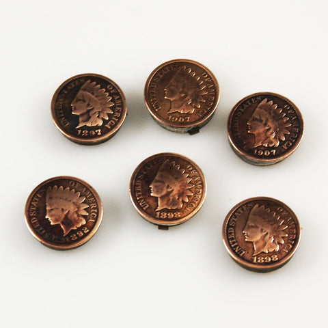 Genuine Indian-Head Nickel Coin Buttons – Pack Of 4, 20mm Diameter, With Loop Back For Jewelry Making & Crafts