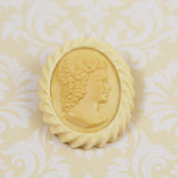 Antique Ivory & Celluloid Cameo Brooch