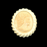 Antique Ivory & Celluloid Cameo Brooch