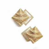 Antique Ivory Pagoda Screw Back Earrings