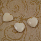Ivory Heart Pendants 20mm Vintage
