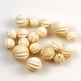 Vintage Elephant Ivory Fluted Melon Beads