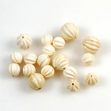 Elephant Ivory Fluted Melon Beads