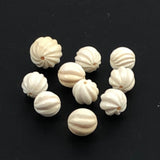 Elephant Ivory Fluted Melon Beads