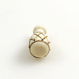 Vintage Ivory & Gold Mini Vase