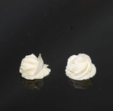 Carved Ivory Flat Back Flower Vintage