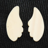 Pair of Ivory Scalloped Pieces-Flat Backs