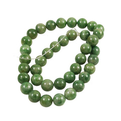Green Jade Jadeite Round Beads 10mm Vintage