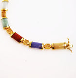 Colorful Jade and Gold Bracelet