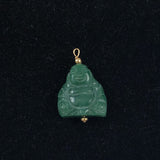 Carved Green Jade Buddah Pendant Gold