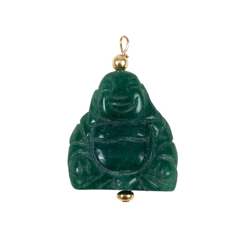 Carved Green Jade Buddah Pendant