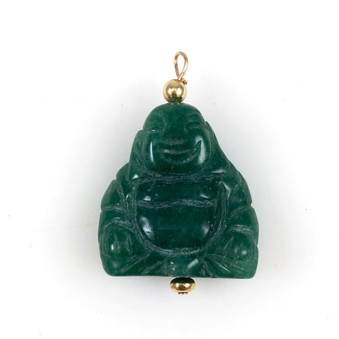 Carved Green Jade Buddah Pendant
