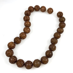 Chinese Hsiu Jade Carved Beads 20mm Rounds