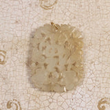 Vintage Carved White Jade Pendant