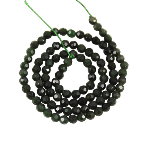 Green Nephrite jade 4mm faceted beads