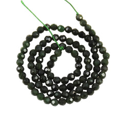 Dark Green Nephrite Jade 4mm Faceted Beads