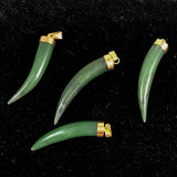 Green Jade Tusk Horn Pendants 