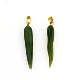 Green Jade Tusk Pendants Vintage