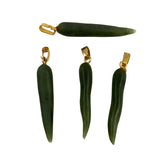 Green jade tooth pendants