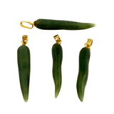 Green Jade Tusk Pendants 