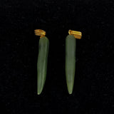 Green Jade Tusk Pendants Vintage