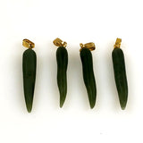 Green jade tusk pendants