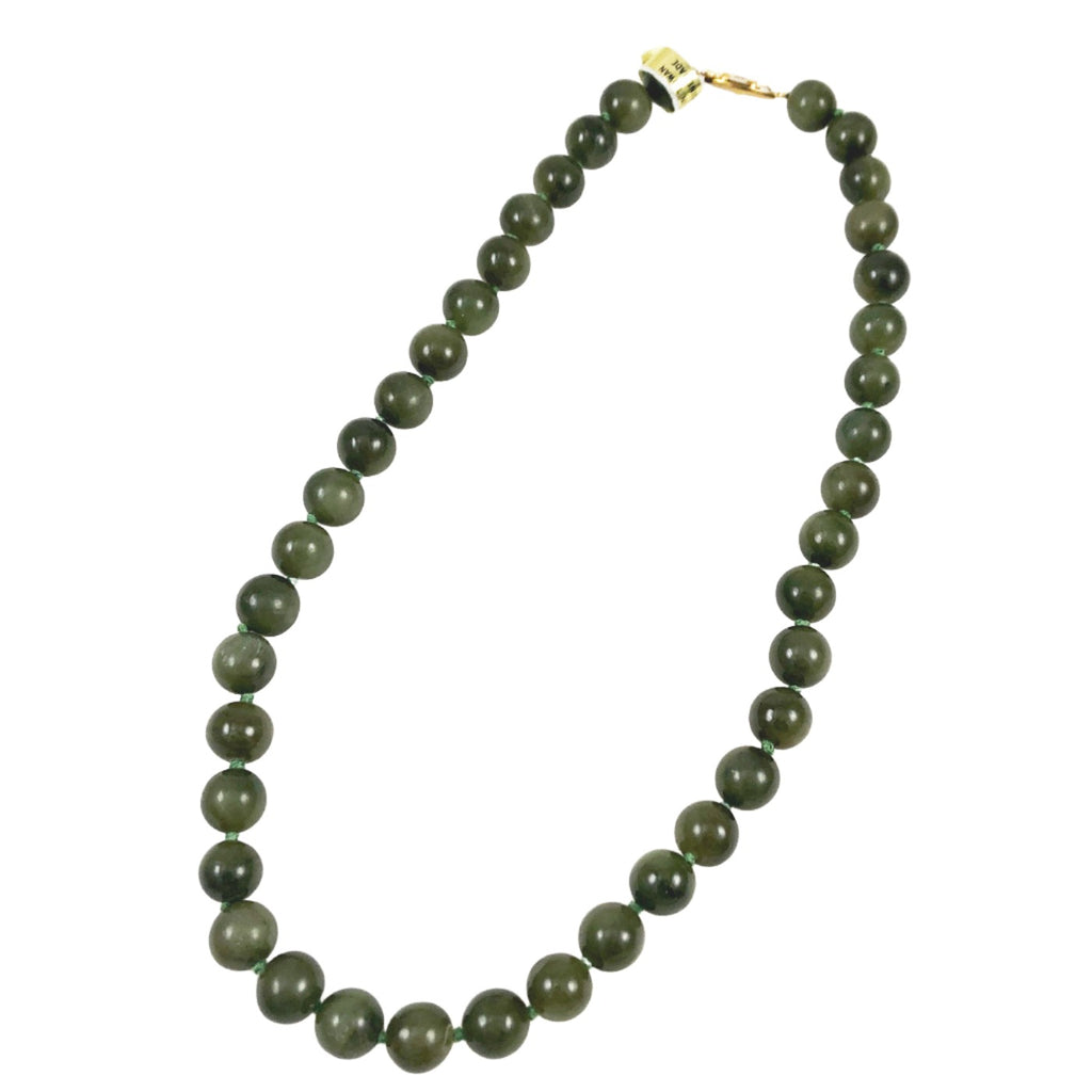 Dark Green Graduated Jade Necklace