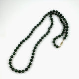 8mm Green Jade Necklace 14K Clasp